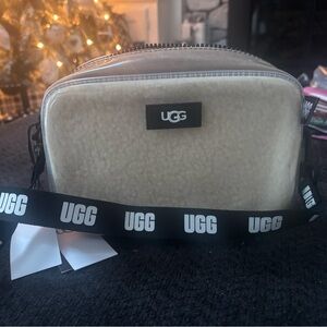 UGG Shearling Crossbody Bag with Black Accents and Dustbag